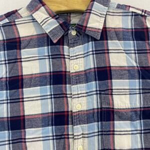 American Eagle Flannel Shirt Long Sleeve‎ Blue Plaid Button Up Mens L Outdoor